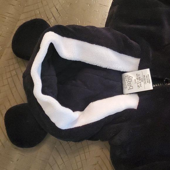 Fleece Mickey Mouse Zip Up Suit 3-6 months - Picture 2 of 7